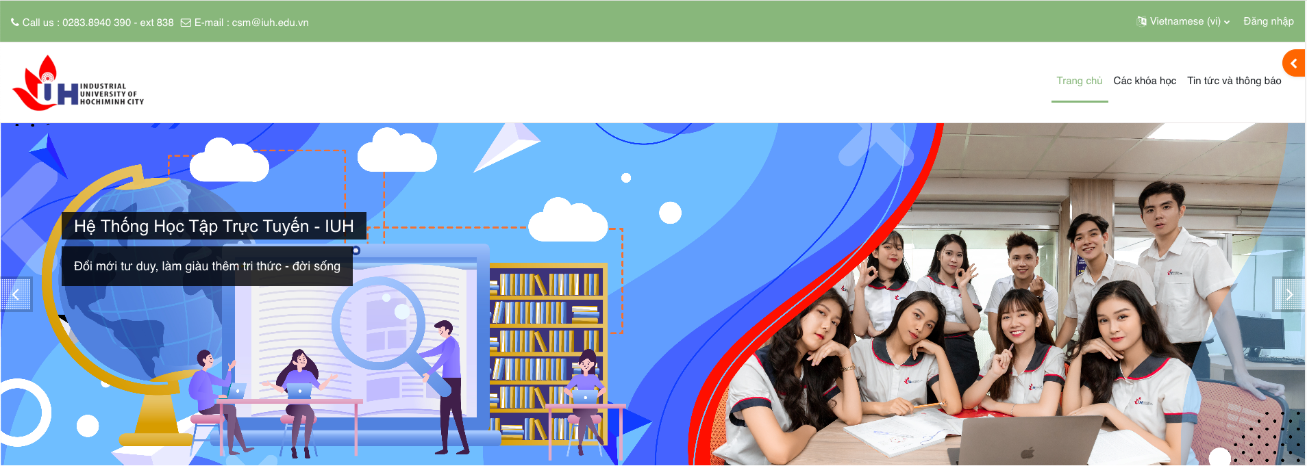 Giao diện Hệ thống học tập trực tuyến